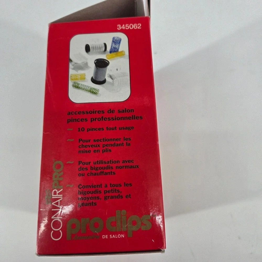 ConairPRO Pro Clips 10 Pack White Multipurpose Hair Roller Styling Clips - Picture 4 of 5